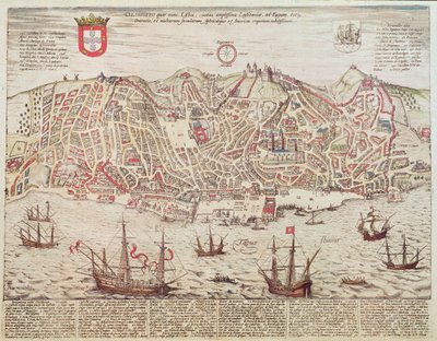 Panorama of Lisbon, 1572 by Portuguese School